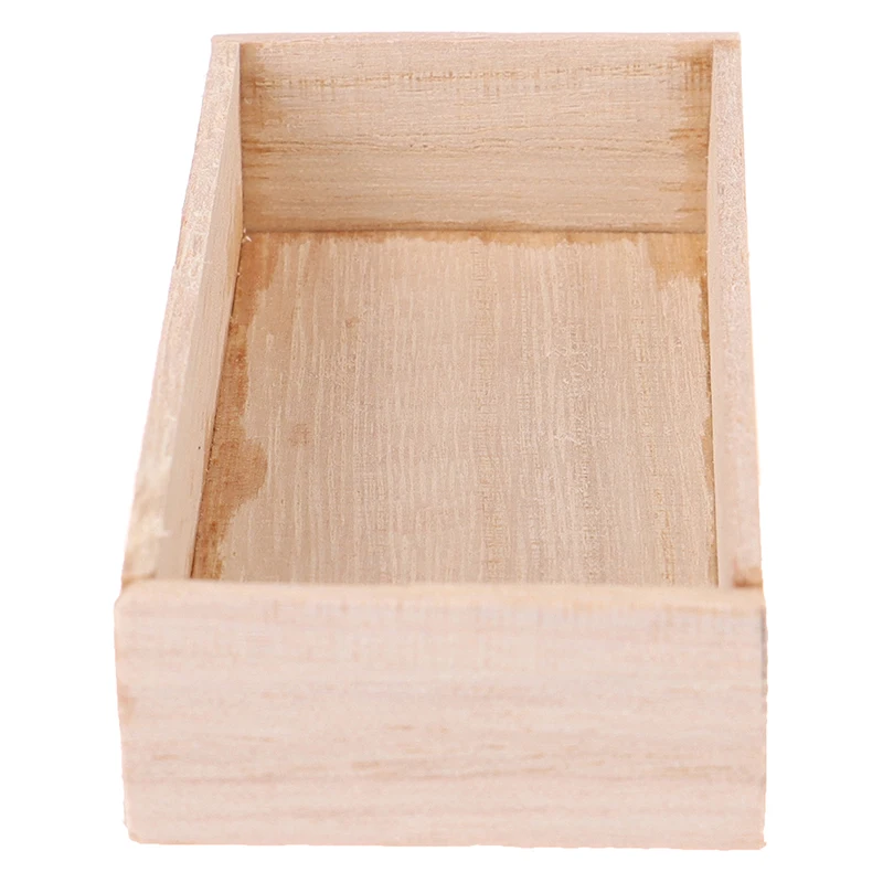 1:12 Babaház miniatűr fa tároló doboz Bútor kiegészítők Játékok - 4