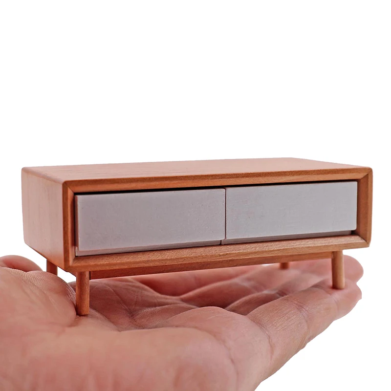 1:12 Babaház miniatűr TV-szekrény szekrény tároló szekrény modell bútor kiegészítők babaház dekorációhoz Gyerekek játék játékok - 0