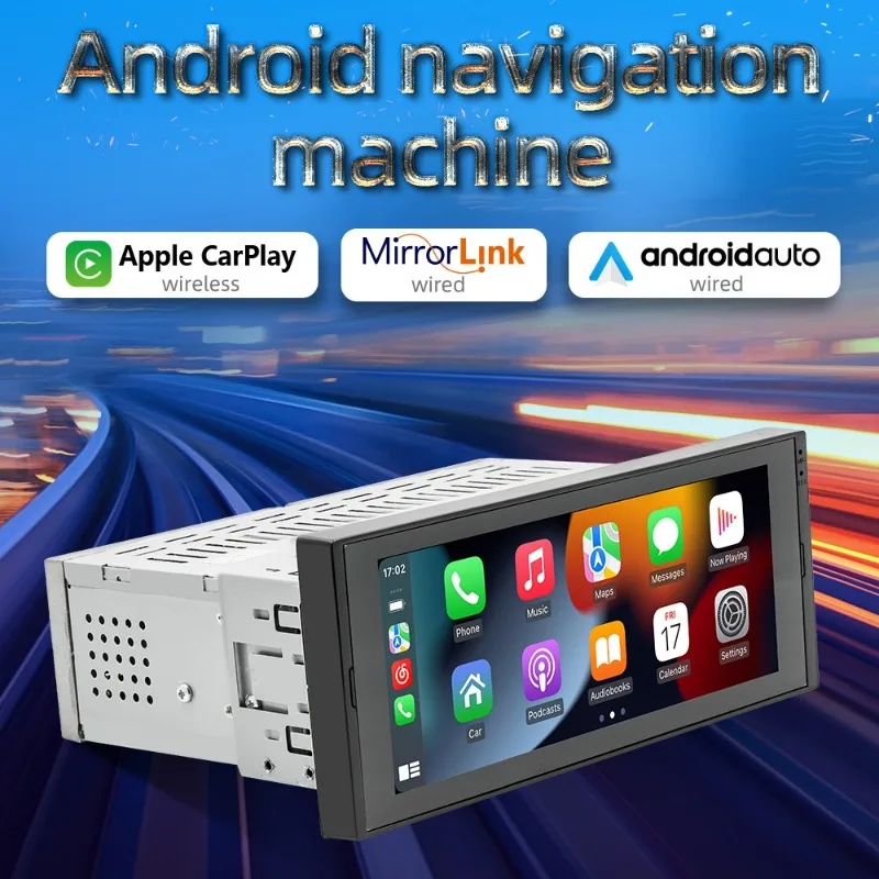 1 din Android autórádió vezeték nélküli CarPlay Android-Auto tükör link WiFi 6,86 hüvelyk univerzális multimédia lejátszó GPS navigáció - 1