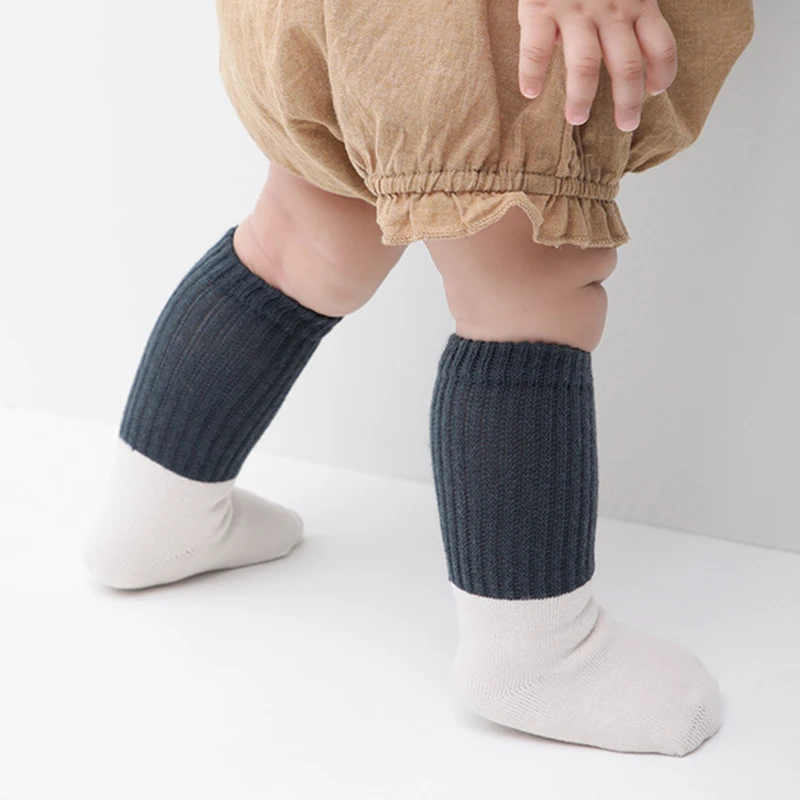 1 pár baba zokni tavaszi nyári gyermek zokni varrás színes baba zokni lábmelegítő csúszásgátló pamut zokni csecsemő újszülöttnek - 1