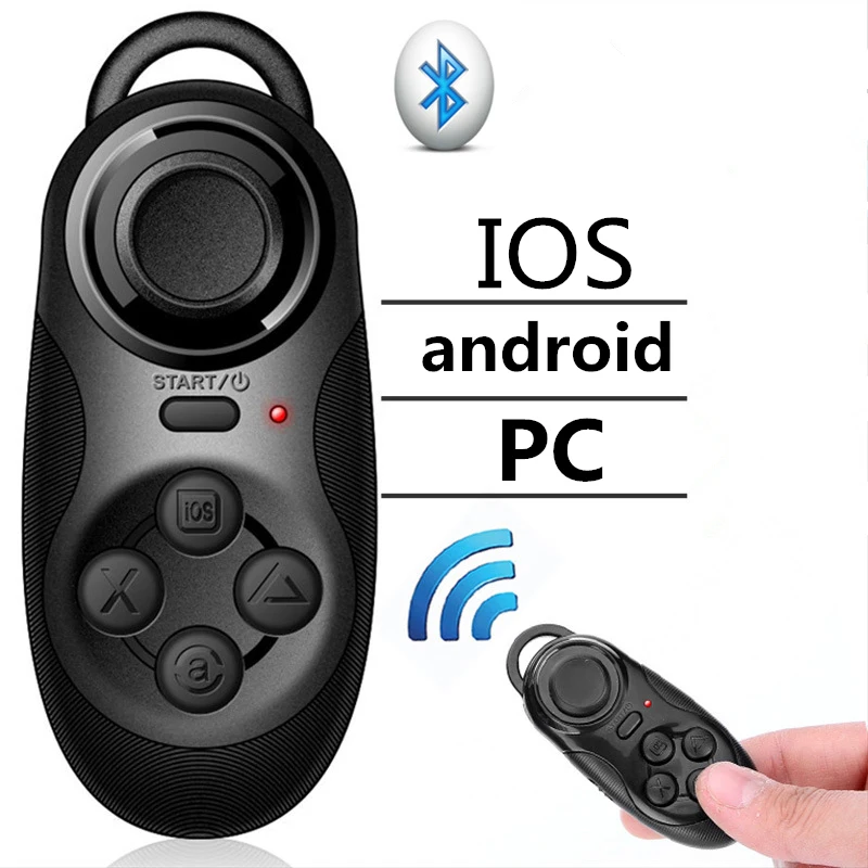 1 ~ 10DB Új Mini Gamepad vezeték nélküli Bluetooth-kompatibilis V4.0 játékfogantyú VR vezérlő Távoli pad Gamepad Gamepad okostelefonokhoz - 1