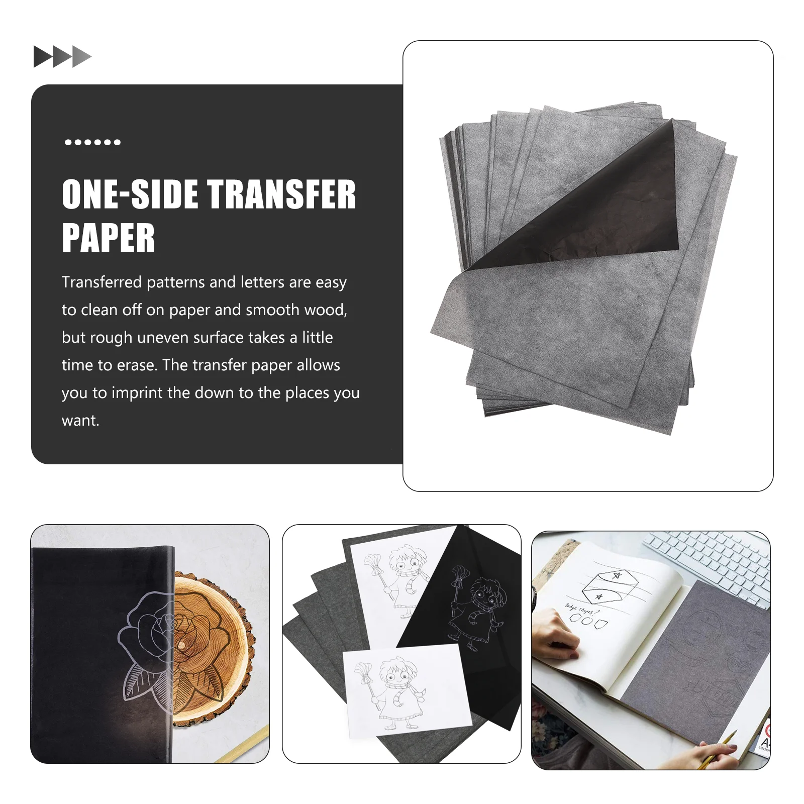 100 lap szénátadó papír Egyoldalas transzferpapír A4-es karbonpapír - 3