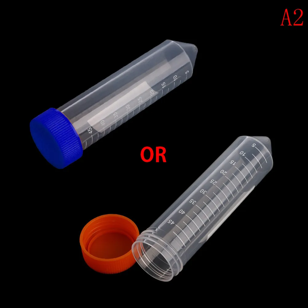 10db 50 ml-es műanyag centrifuga laboratóriumi kémcső cső injekciós üveg tartály kerek fenekű laboratóriumi iskolai oktatási kellékek A1 - 3