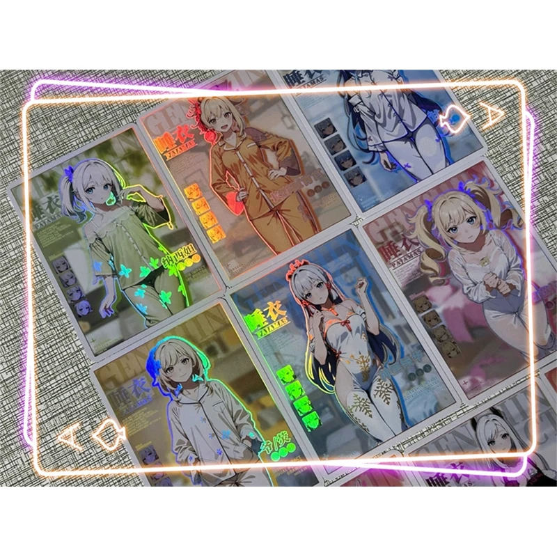 10db/szett Genshin Impact bronzosító gyűjtőkártya Ganyu anime karakterek Házi társasjáték kártya Gyerekjátékok Karácsonyi ajándék - 3