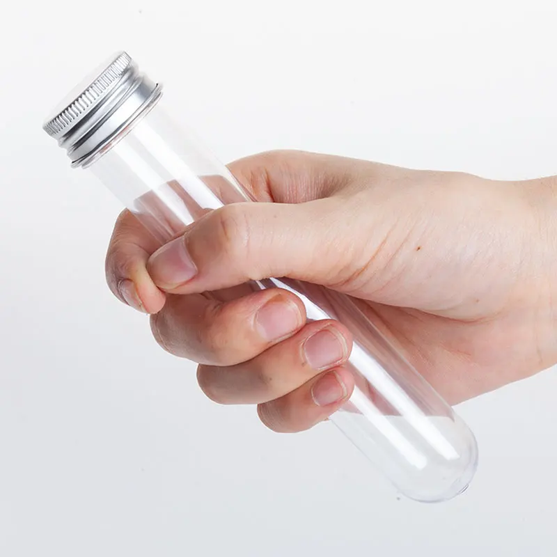 10Pcs 30 ml-es műanyag kémcső csavaros kupakkal kapszula PET palack alumínium kupak csomagolócső - 2
