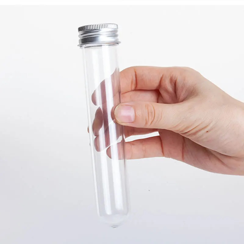 10Pcs 30 ml-es műanyag kémcső csavaros kupakkal kapszula PET palack alumínium kupak csomagolócső - 3