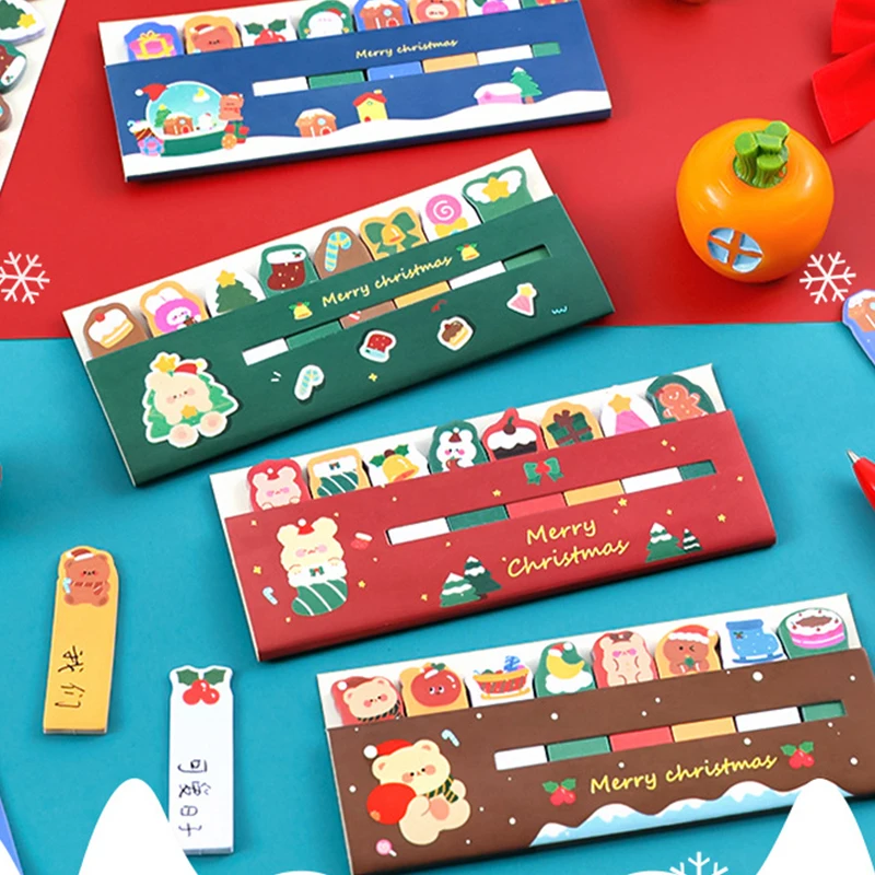 120 lap Karácsonyi aranyos öntapadó cetlik Könyvfülek Rajzfilm iskolai kellékek Kiegészítők Kawaii helyhez kötött iroda - 4