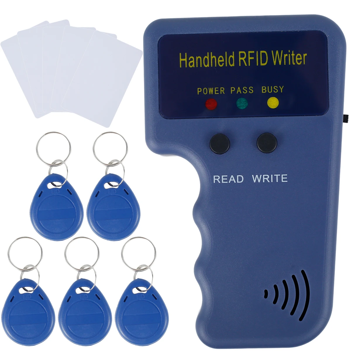125KHz RFID kártya másoló Hordozható kézi író ID kártya sokszorosító 5 kártyával ID kulcskártya-olvasó otthoni hozzáférés-vezérléshez - 1