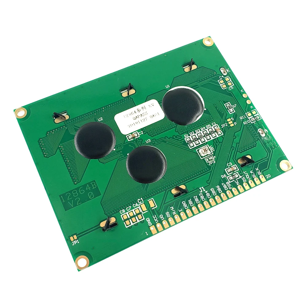12864 128x64 képpont grafikus kék / sárga zöld színes háttérvilágítású LCD kijelző modul LCD12864 - 4