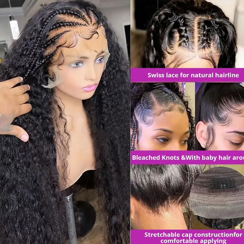 13x6 mélyhullámú frontális paróka Emberi haj hd 30 hüvelykes brazil vízhullám parókák fekete nőknek Göndör csipke elülső emberi haj paróka - 1