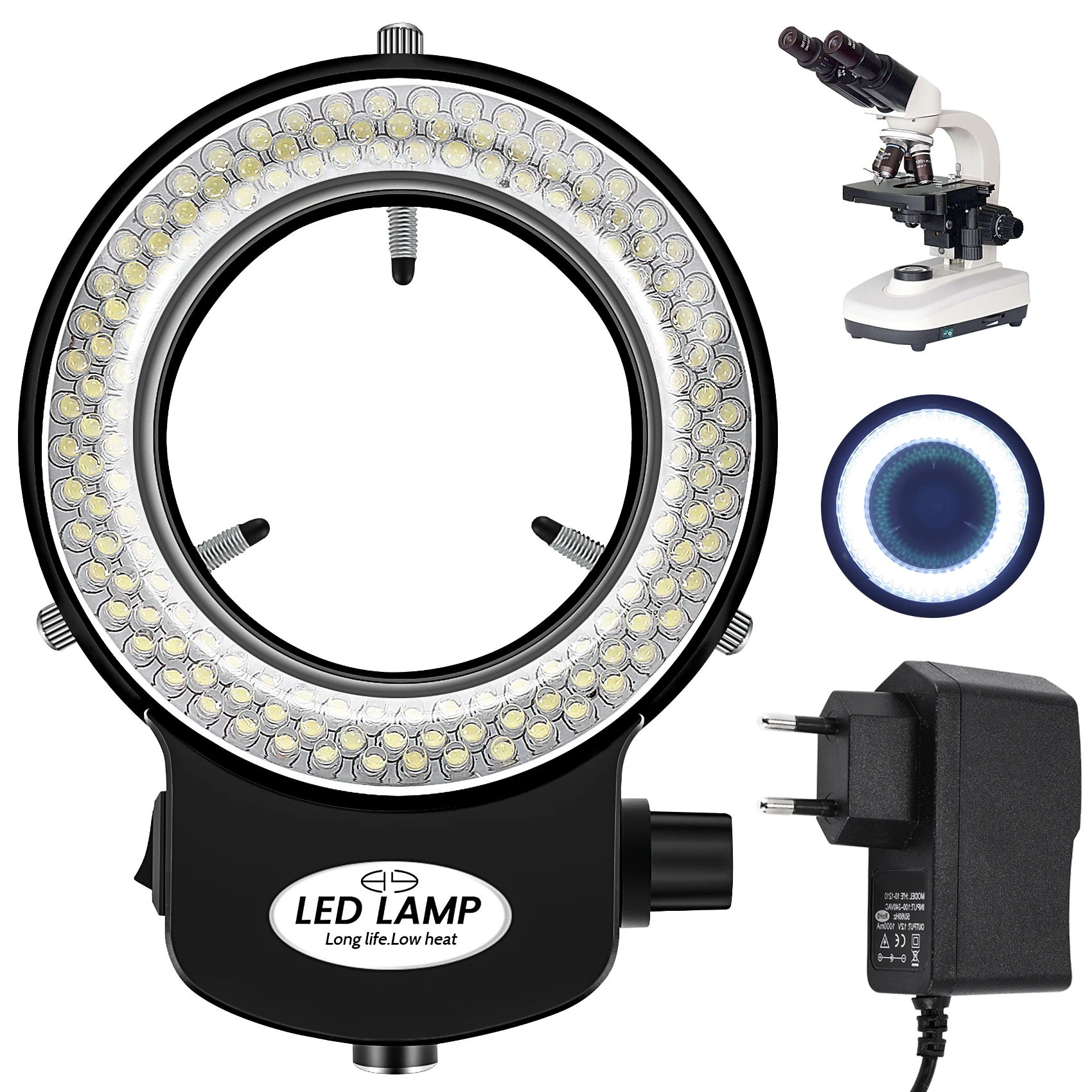 144 LED miniszkóp gyűrű fény gyűrű fény 0 - 100% állítható lámpa miniszkóp gyűrűfényhez - 2