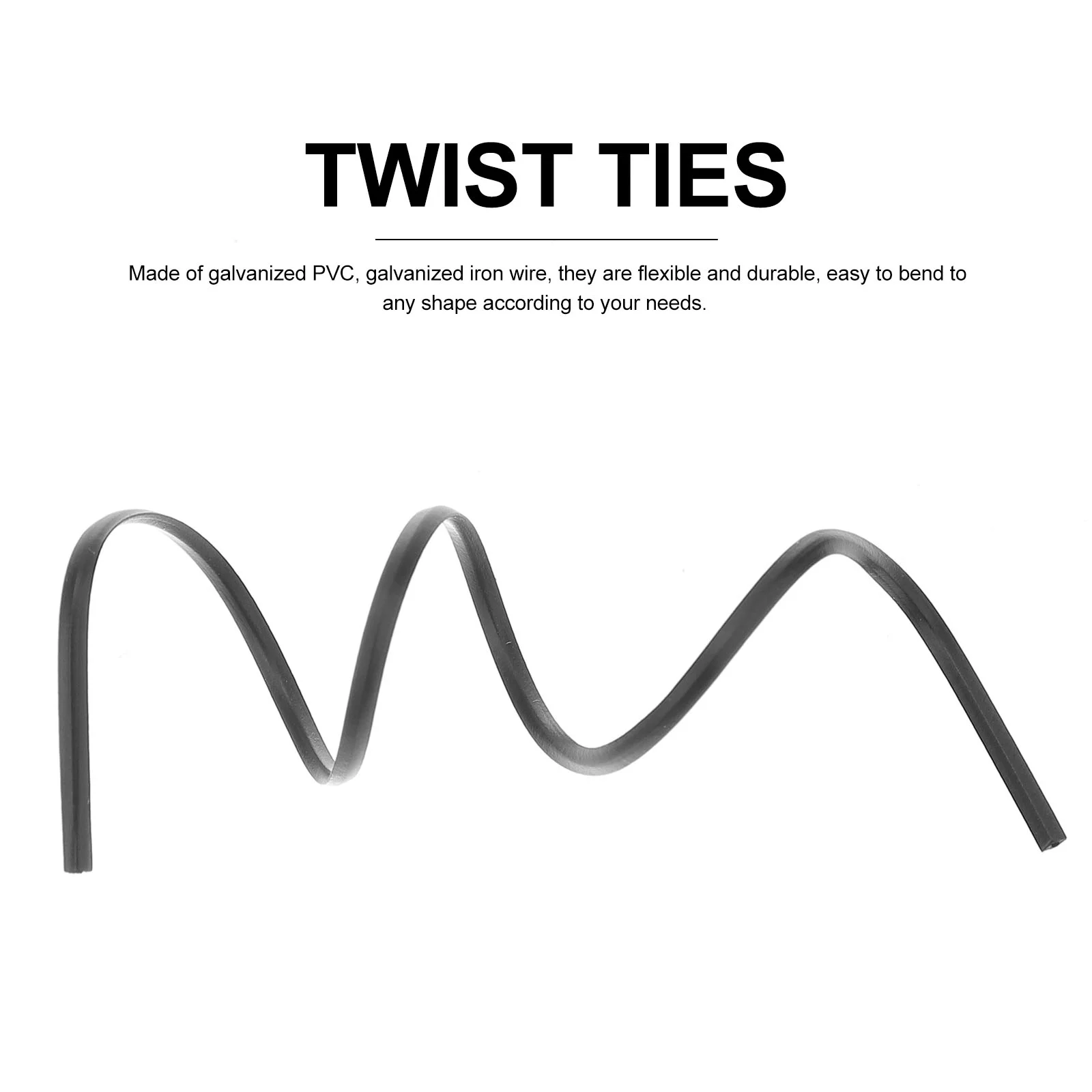 15cm horganyzott vashuzal csavaros nyakkendők kábeltekercselő szervező kötegelők (fekete) - 1