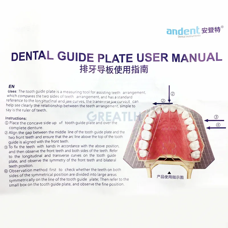 1db Dental Lab Fogászati vezetőlemez Fogak elrendezése műfogsorszerszámokon Fogászati ellátó fog - 4
