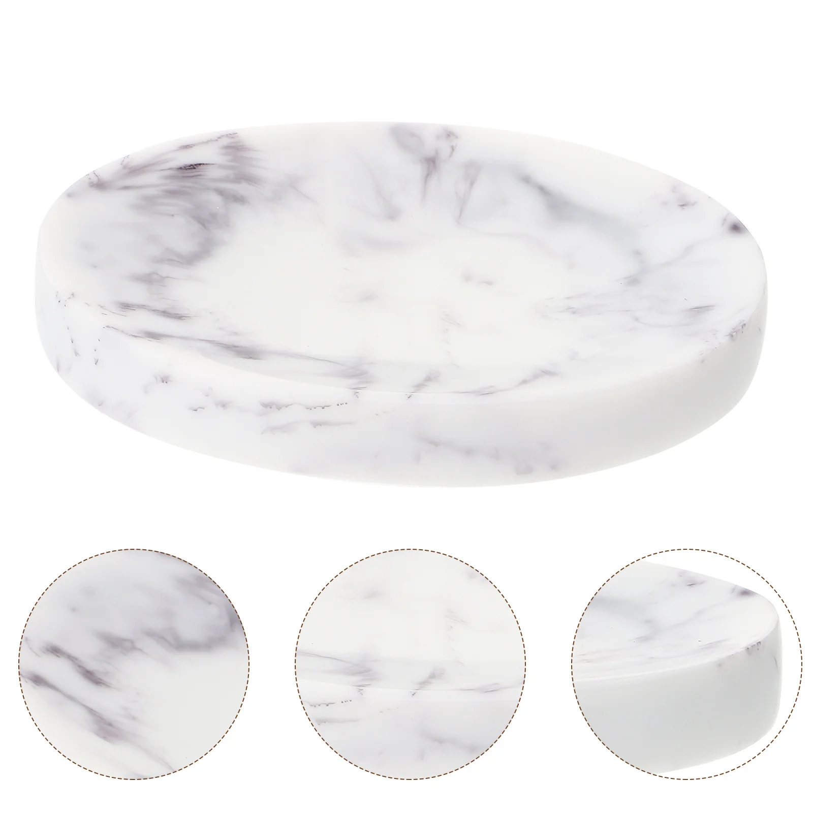 1db márvány stílusú szappantálca Gyanta szappantartó tálca Fürdőszoba szappan edény tároló tartó - 2