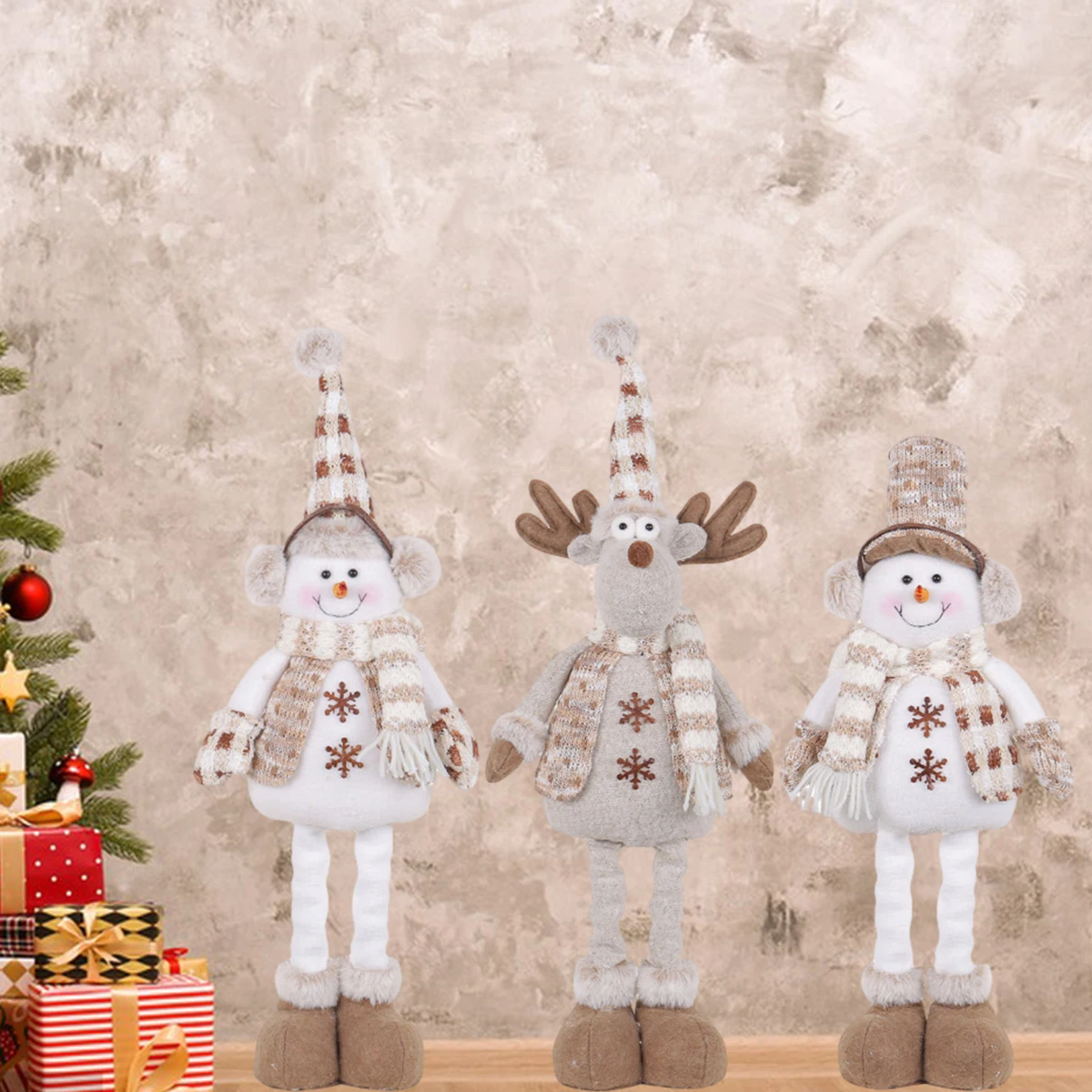 1Pcs karácsonyi baba dekorációk Hóember állítható lábak Új stílusú kötött jávorszarvas baba Karácsonyi ablak jelenet elrendezés Baba díszek - 4