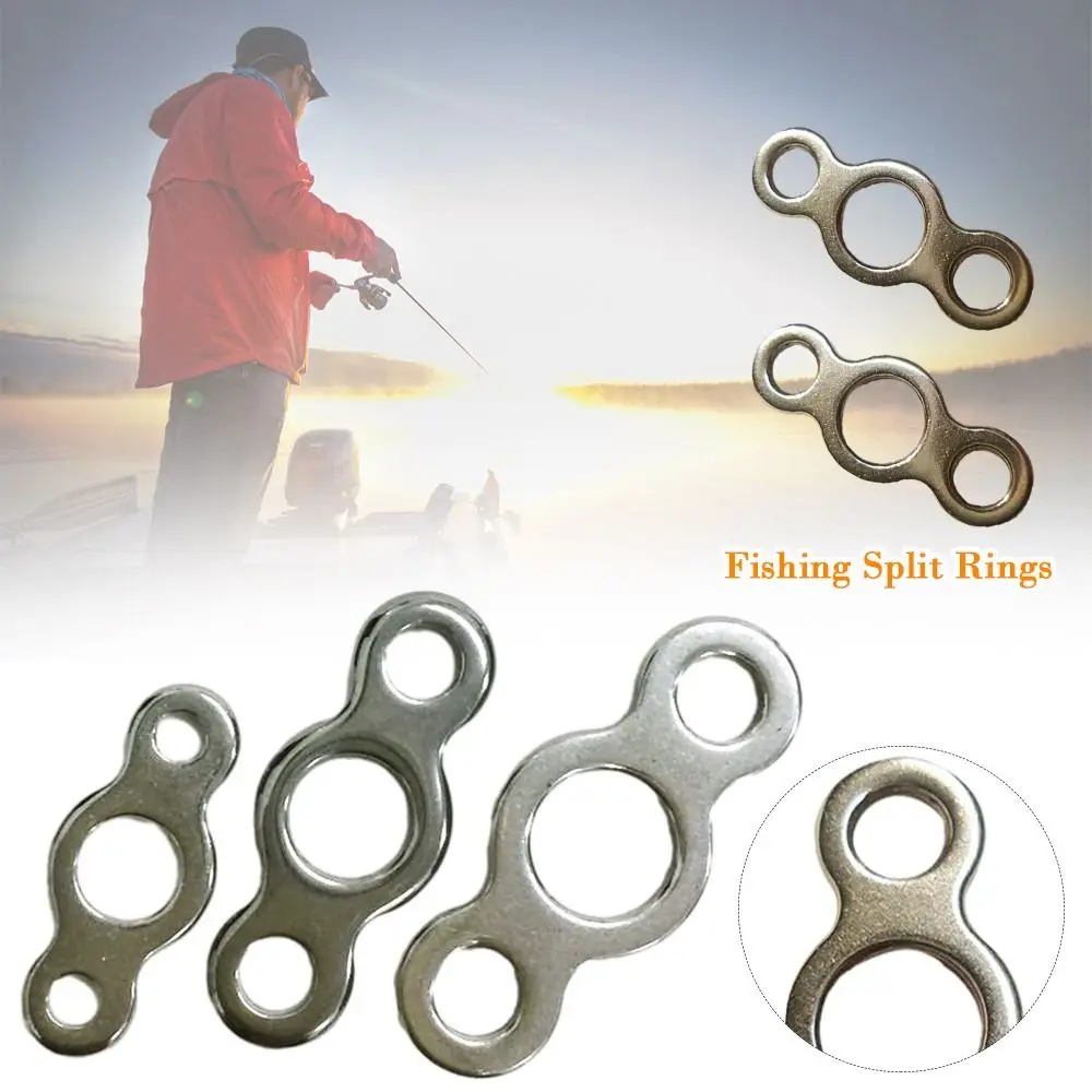 20 / 30db rozsdamentes acél Snap horgászcsali csatlakozó Horgász kiegészítők Gyűrű link Forgatás Snap három gyűrű - 0
