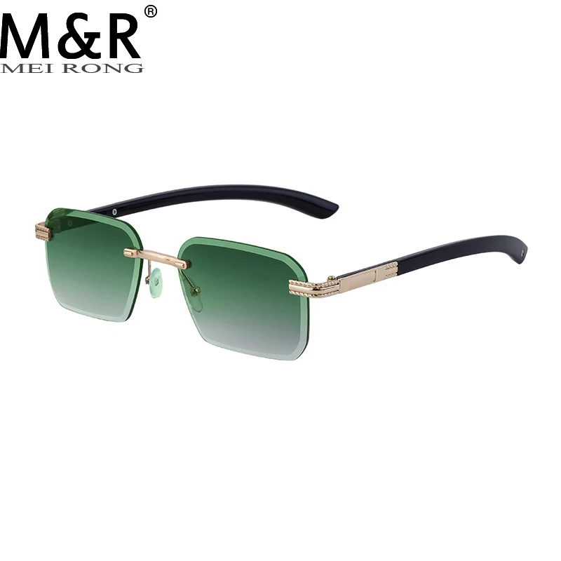 2023 Divat férfi tér szegély nélküli napszemüveg retro színátmenetes fém szemüvegkeret Szabadtéri turizmus Hajtóerő Napvédelem Napszemüveg - 3