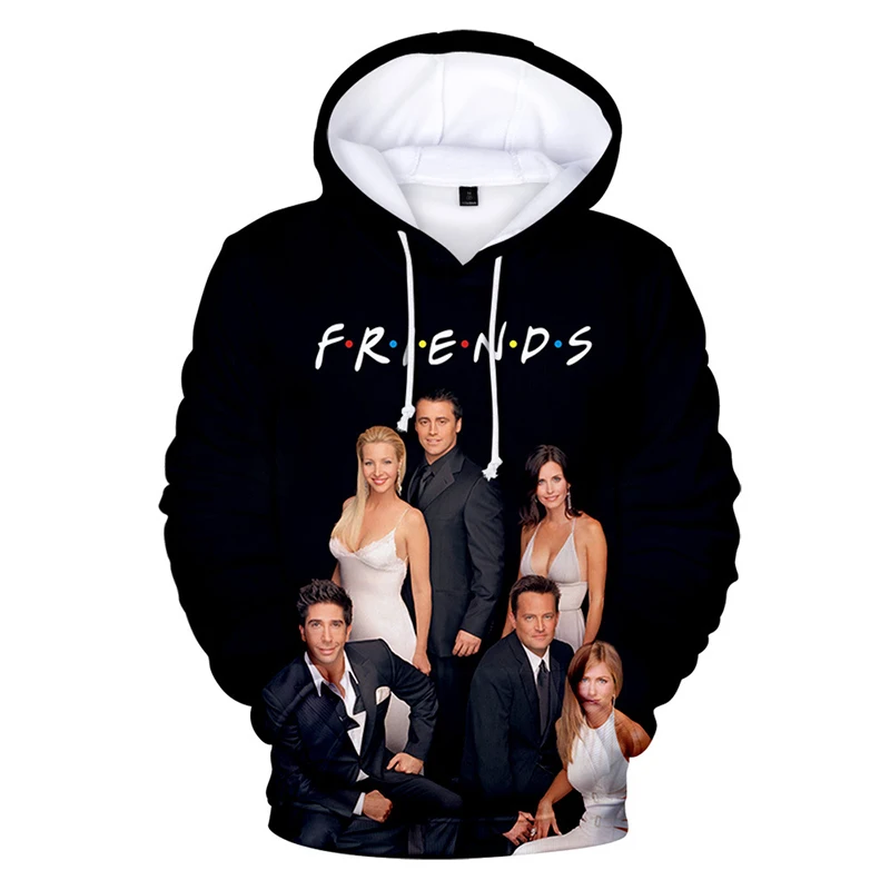 2023 Friends 3D nyomtatású kapucnis pulóverek Férfi kapucnis őszi és téli Plus Size TV sorozat Friends pulóver 5XL - 0