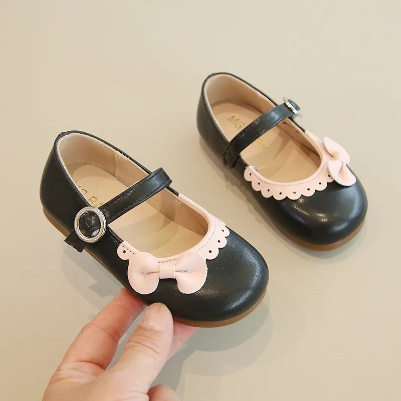 2023 nyár Új koreai stílusú lányok Mary Janes csipke íj Egyszerű csúszásmentes hercegnő cipő Gyerek divat Ok-okozati cipő Hook & Loop Flat - 2