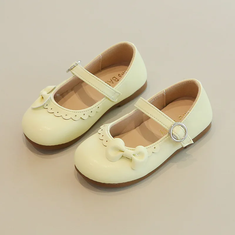 2023 nyár Új koreai stílusú lányok Mary Janes csipke íj Egyszerű csúszásmentes hercegnő cipő Gyerek divat Ok-okozati cipő Hook & Loop Flat - 3