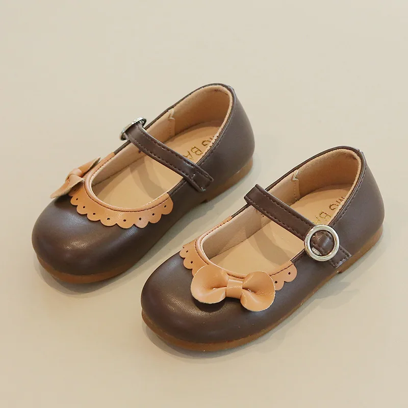 2023 nyár Új koreai stílusú lányok Mary Janes csipke íj Egyszerű csúszásmentes hercegnő cipő Gyerek divat Ok-okozati cipő Hook & Loop Flat - 4