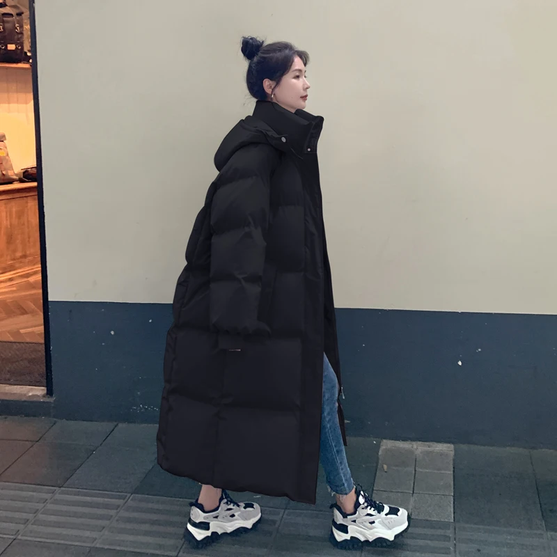 2023 pehelykabátok Új hosszú stílusú pamutruha koreai változat Nagy méretű koreai divatkabátok Téli meleg Feminina télikabátok - 2