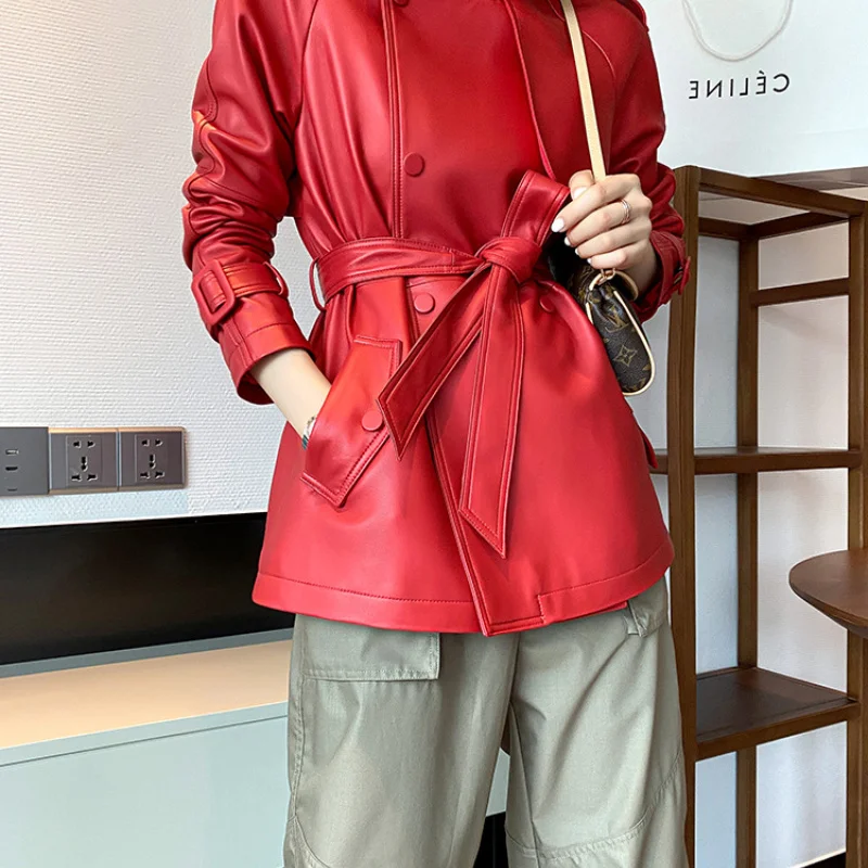 2023 Vékony báránybőr kabát női őszi női ruházat Koreai divatkabátok Valódi bőrdzsekik Chaquetas De Mujer LM911 - 0
