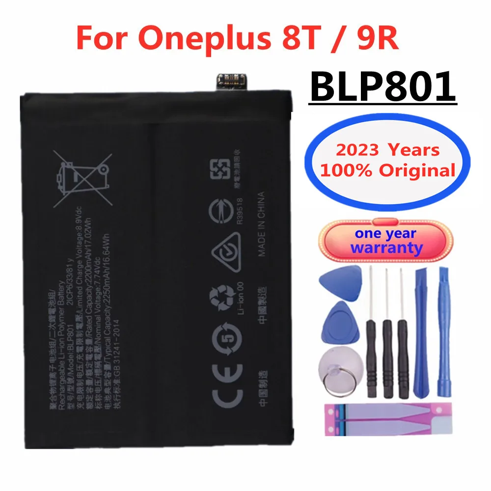 2023 év BLP801 eredeti csereakkumulátor Oneplus 8T / 9R One Plus 8T 9R intelligens mobiltelefon akkumulátor Bateria 4500mAh - 0
