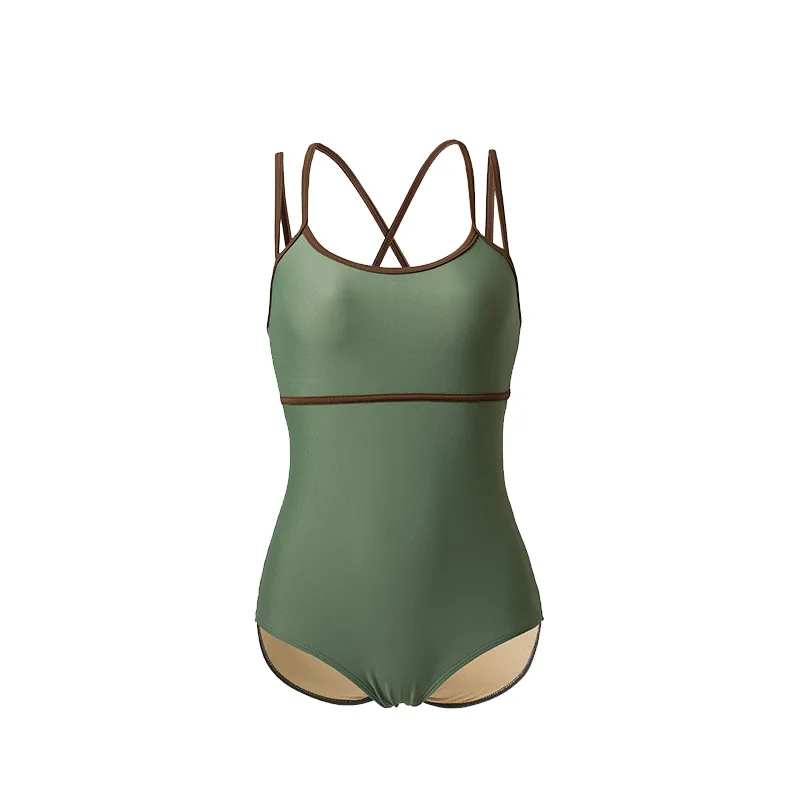 2023 Új dél-koreai színegyeztetés Egyszerű karcsú szabású nyitott hátsó fürdőruha Női szíj Egyrészes bikini fürdőruha - 4