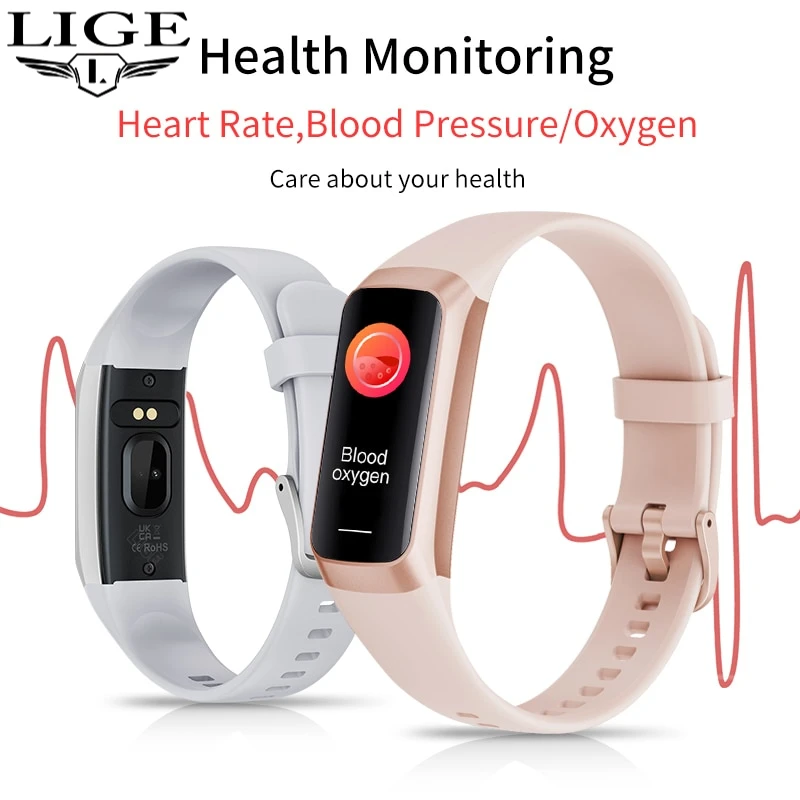 2024 LIGE Új Smart Watch férfi Smart Band Women Heart Rate Blood Smartwartch vízálló intelligens karkötő Sport Fitness Tracker - 1