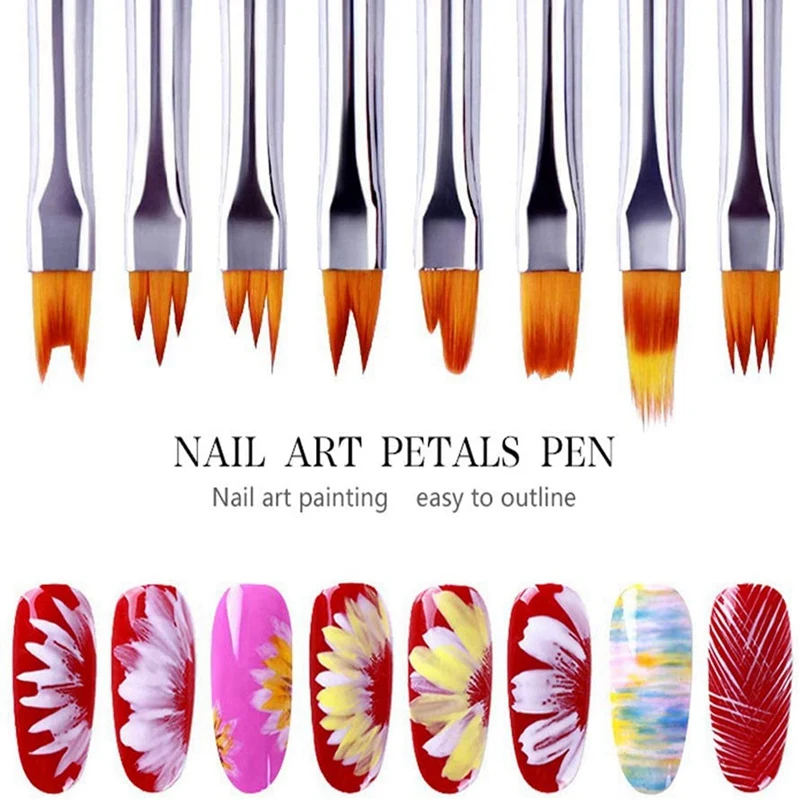 24Pcs Color Paint Pen Set rózsaszín szirom toll körömkefe Rövid körömkefe - 4