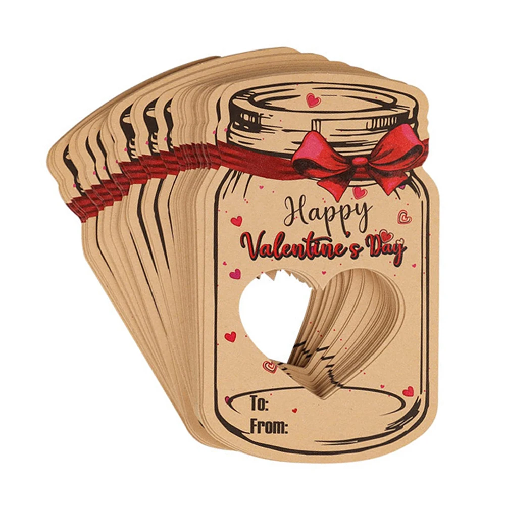 24Pcs Sodródó üveg Retro vicces üdvözlőlap Üreges szerelem szív üdvözlőlap Valentin-napi kellékek Cserekártyák - 5