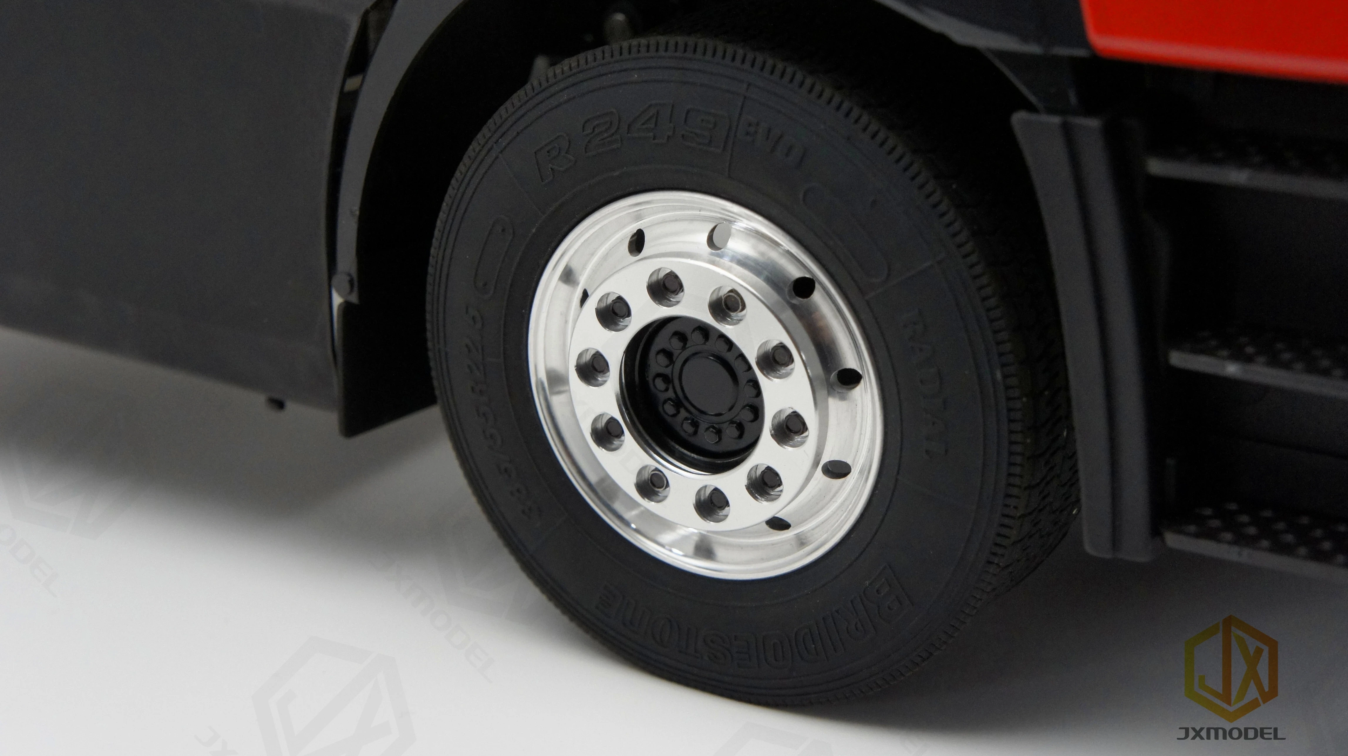2db szimulációs kerékrögzítő frissítés Dekoráció 1/14-hez Tamiya RC teherautó pótkocsi billenőplatós autó a Scania számára MAN LUSE DIY alkatrészek játékok - 1