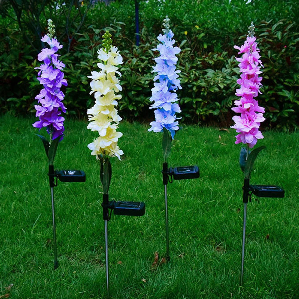 2Pcs napelemes kerti lámpák Jácint viráglámpák 2 világítási mód vízálló napelemes tájlámpa udvari kerti teraszra - 5