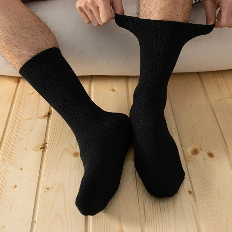 2párpár Férfi futballzokni Törölköző alsó sportzokni Kiváló minőségű zokni Wicking Sweat Breathable Riding Football Középcsöves zokni - 3