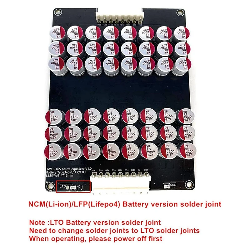 2X 12S 13S 14S 15S 16S aktív hangszínszabályzó kiegyensúlyozó Lifepo4 Lipo LTO akkumulátor energia kiegyenlítő kondenzátor BMS kártya - 3