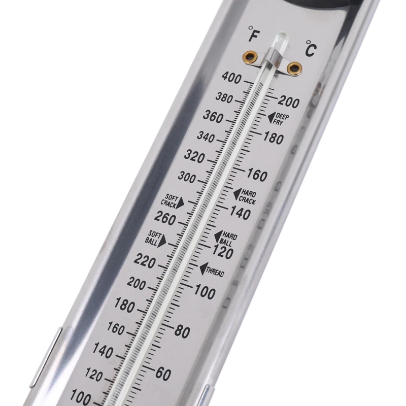 2X cukorka / zselé / mély sütés hőmérő, rozsdamentes acél, edénycsipesz rögzítéssel és gyors referencia hőmérséklet-vezetővel - 0
