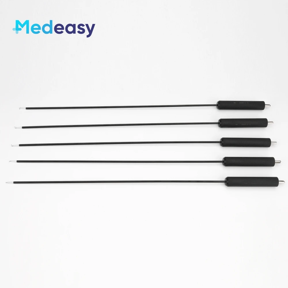 3 mm-es laparoszkópos sebészeti elektródák kábellel: elektromos L horog, spatula, golyóspont, kés, tű - 3