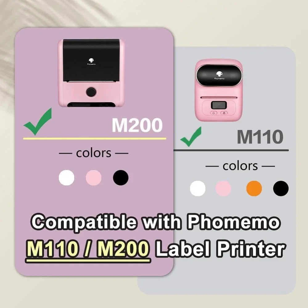 3 tekercs 50x30mm Phomemo M110/M200 mini hőnyomtató címke papír szögletes öntapadó DIY hőcímke matricapapír - 2