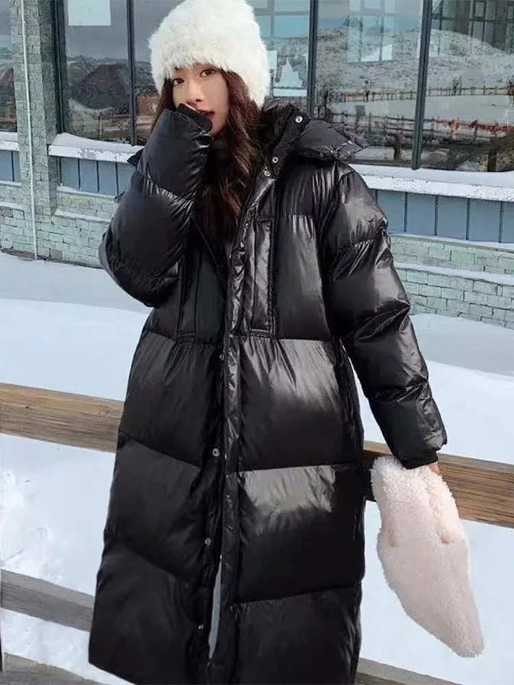 -30° Női téli sűrített pamuttal párnázott kabát Térdig érő női bő pamut párnázott kabát Téli női kabát - 0