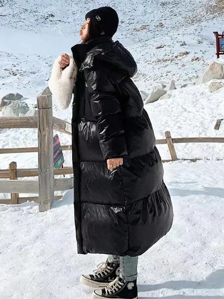 -30° Női téli sűrített pamuttal párnázott kabát Térdig érő női bő pamut párnázott kabát Téli női kabát - 1