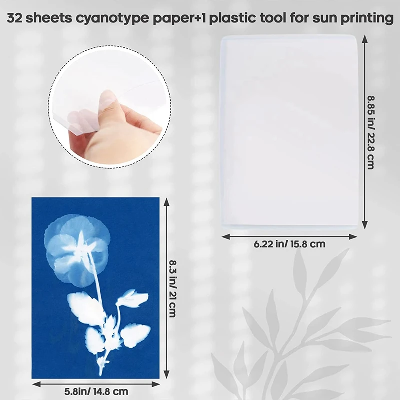 32Db Sun Print papír A5 Sun Art papír 1 műanyag szerszámmal napnyomtatáshoz Fényérzékeny napelemes fotó papírkészlet - 5