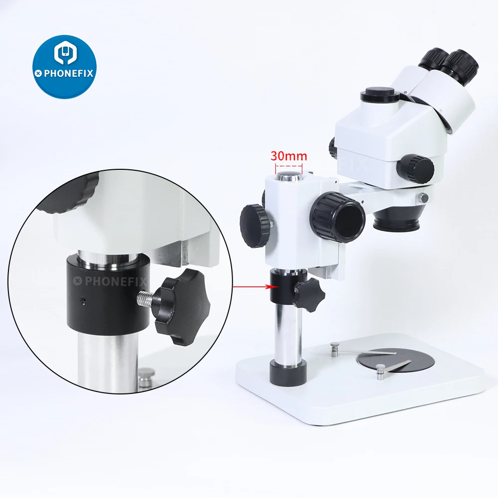 32mm ipari sztereó mikroszkóp Limit fix pozíciójú gyűrűtartó Fém oszloposzlop rúdadapter csavaros Microscopio alkatrészekkel - 3
