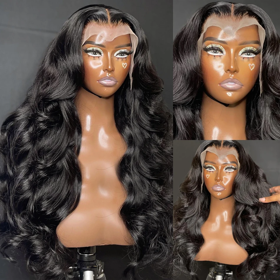 360 laza vízhullám csipke elülső emberi haj parókák brazil átlátszó testhullám csipke elülső emberi haj paróka fekete nőknek - 2