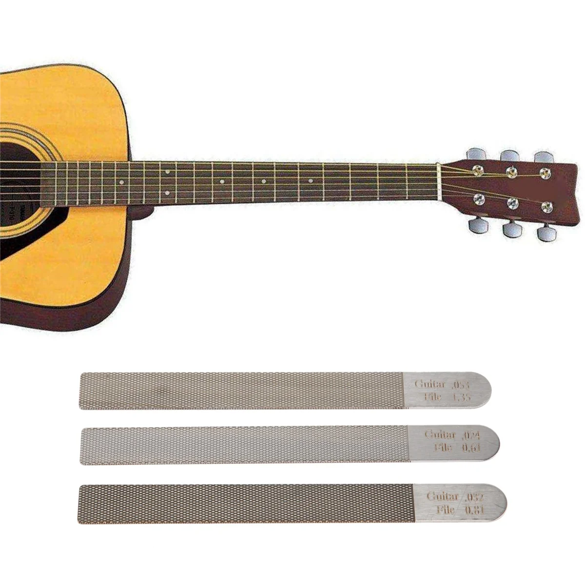 3Db/készlet Gitáranya fájlok Fret koronázó nyílás iktató Luthier javító szerszámkészlet gitárhúros hangszerekhez - 4
