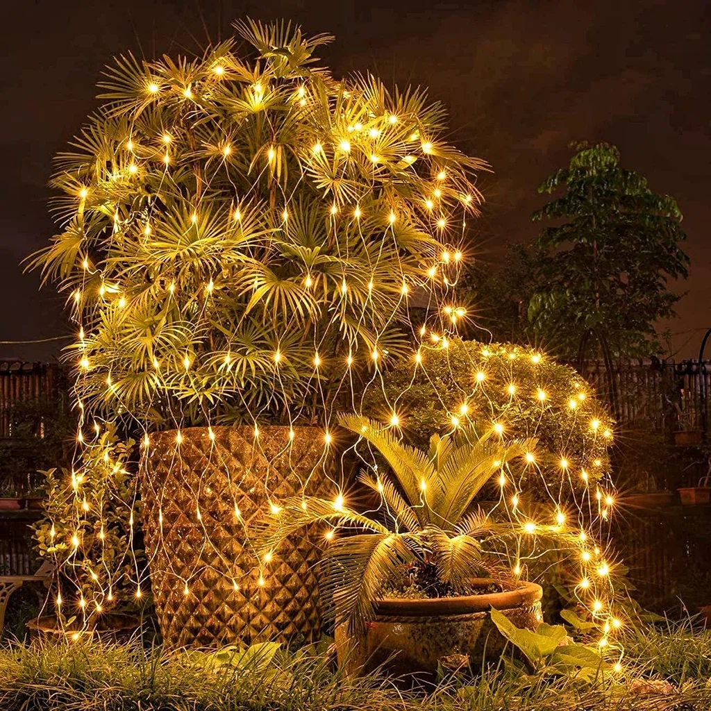 3x2m Integrált LED hálós fénydugó A karácsonyi fényfüzér függönylámpát kert/udvar/park/út/dekoratív lámpákhoz használják - 3