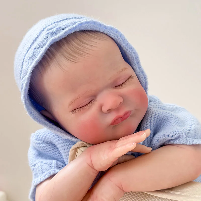 49CM Reborn baba Max újszülött baba alvó baba puha Vinly 3D festett kézzel húzott hajjal Kiváló minőségű újjászületett játék ajándék gyerekeknek - 0