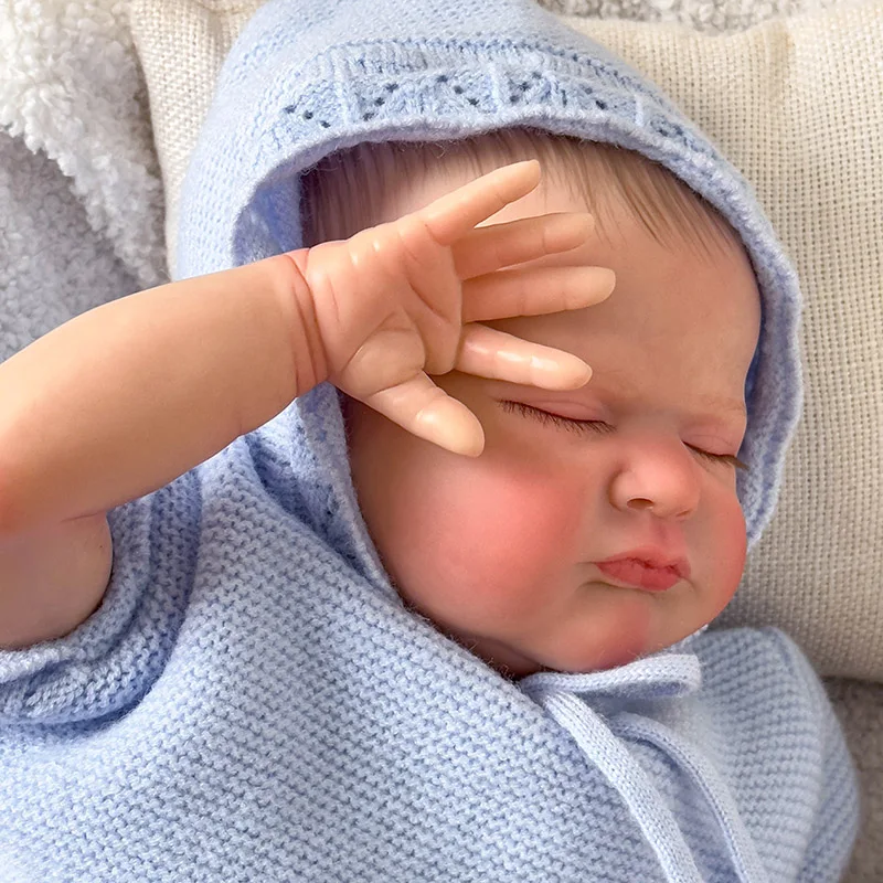 49CM Reborn baba Max újszülött baba alvó baba puha Vinly 3D festett kézzel húzott hajjal Kiváló minőségű újjászületett játék ajándék gyerekeknek - 2