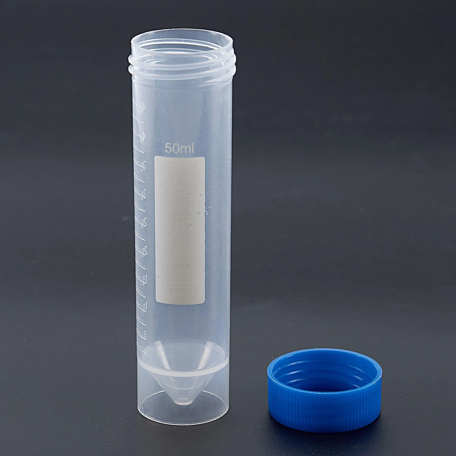 5 darab 50 ml-es műanyag átlátszó centrifugacső mérleggel Szabadon álló műanyag kémcső csavaros kupakkal - 3