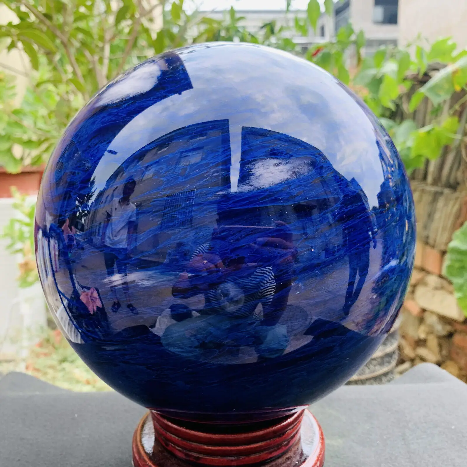 50-150mm olvasztó kvarc kék olvasztókő kristálygömb gömb Feng Shui dekorációk Nappali gyógyító reiki dísz - 3